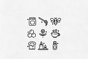 Honey Time Line Icons Set, an Outline Icon by Lyolya Profitrolya (Thumbnail 2 of 2)