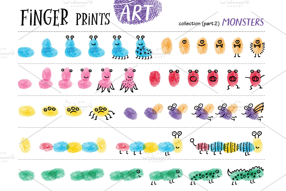 Finger prints ART (part 2), an Animal Illustration by Alena Razumova (Photo 10 of 14)