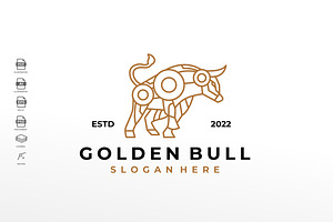 Luxury Line Art Heraldic Bull Logo