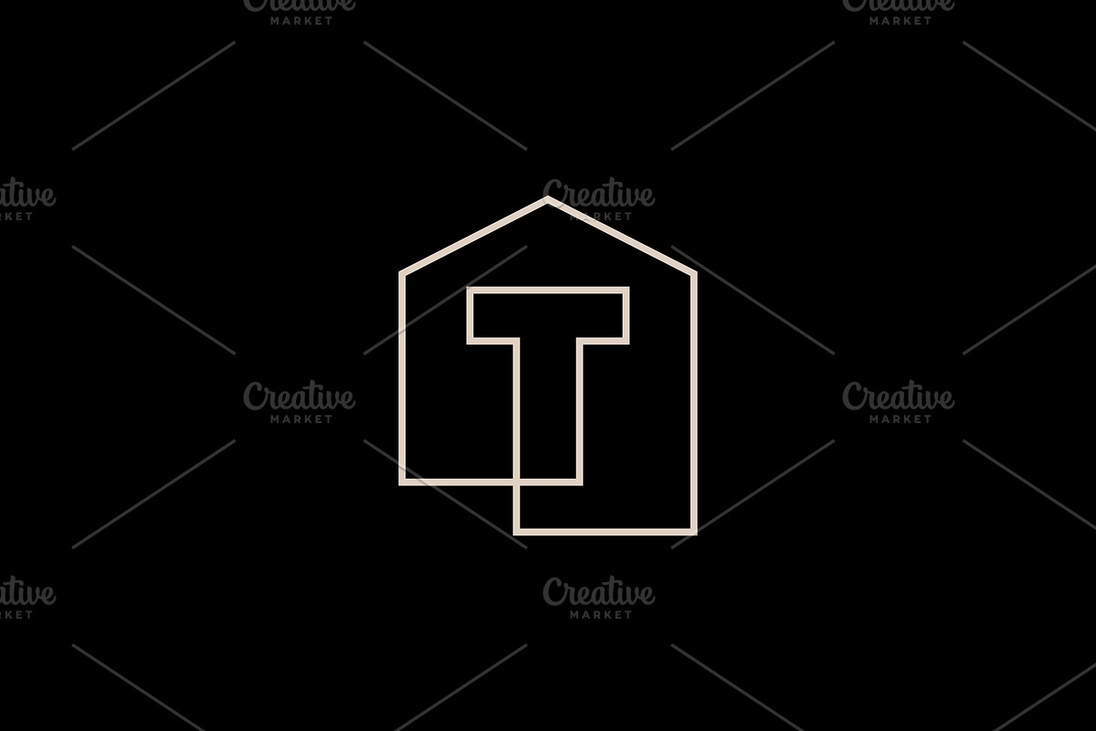 t Letter House Monogram Home logo, a Branding & Logo Template by VASTARD STUDIO