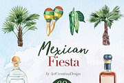 Hand Painted Mexican Fiesta Clipart, a Food Illustration by ArtCreationsDesign (Thumbnail 4 of 10)