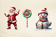 Merry Christmas Clipart Characters, an Object Graphic by Black Spade Design (Thumbnail 4 of 4)