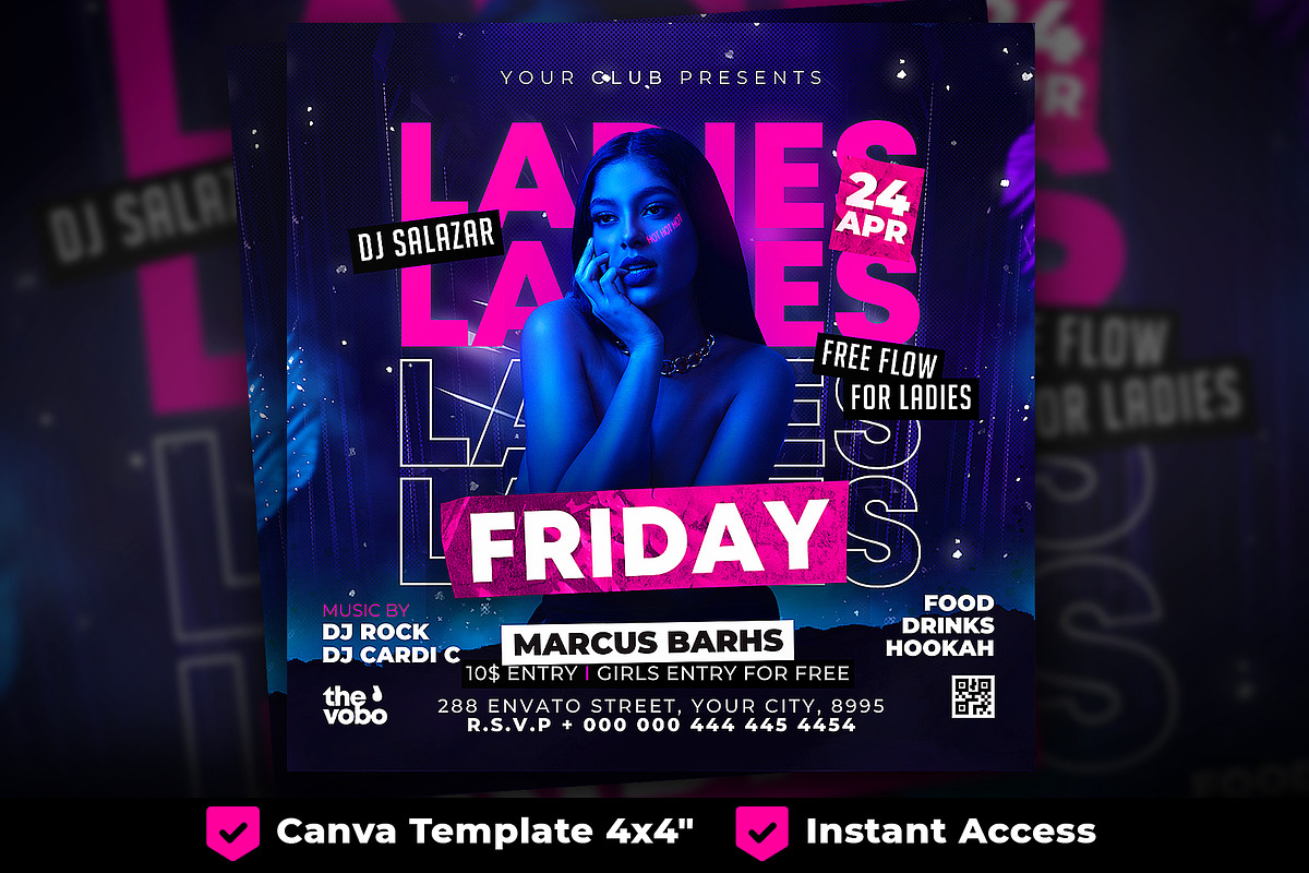 Party Flyer, Canva Club Flyer, a Flyer Template by FLYERHIVE (Photo 1 of 3)