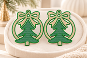 Christmas Tree Earrings Embroidery, an Object Graphic by Craft Nest (Thumbnail 3 of 4)