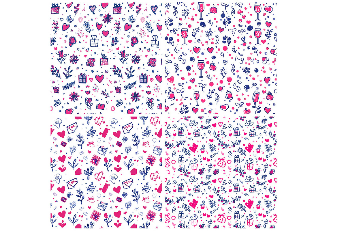 Valentine sketches pattern, an Illustration by DreamPrint404 (Photo 3 of 5)
