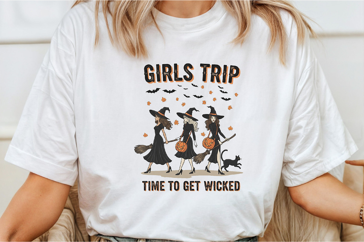 Halloween Fall Witch Girls Trip Autu, an Illustration by DreamCafeArt (Photo 3 of 7)