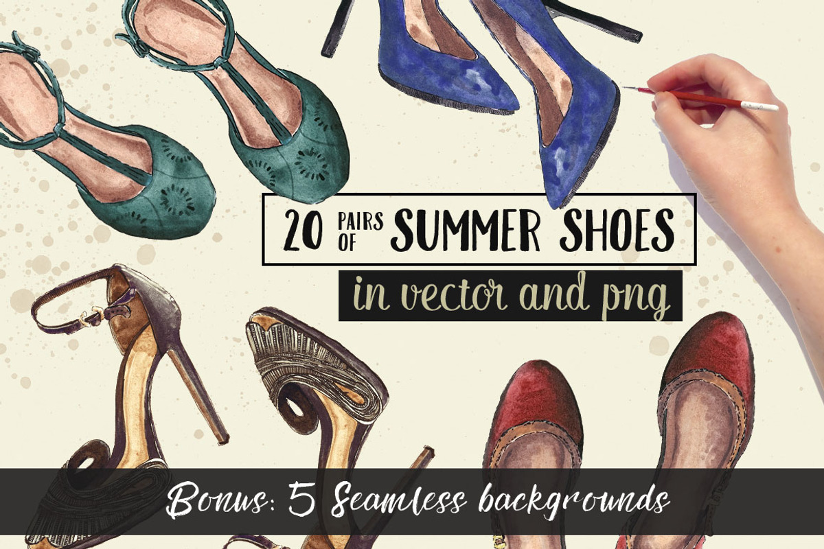 20 Pairs of Summer Shoes, an Illustration by Curve and Pixel (Photo 1 of 6)