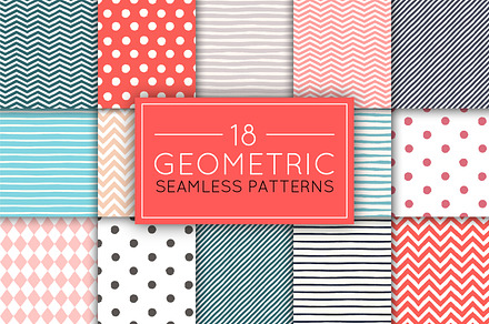 Geometric seamless patterns set, a Pattern Graphic by IreneArt illustrations