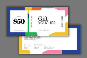 Gift Voucher Layout with Shapes, a Card Template by wavebreak