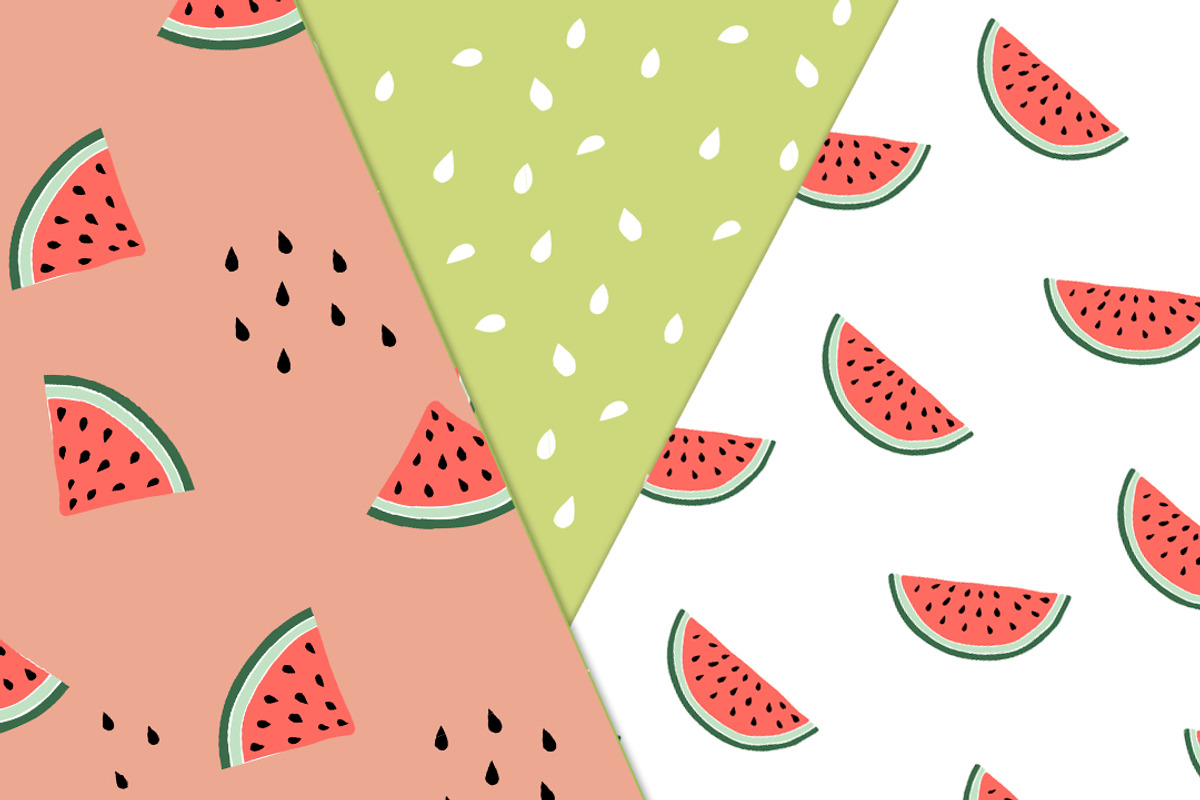 Watermelon Seamless patterns, a Pattern Graphic by Katie Lisker