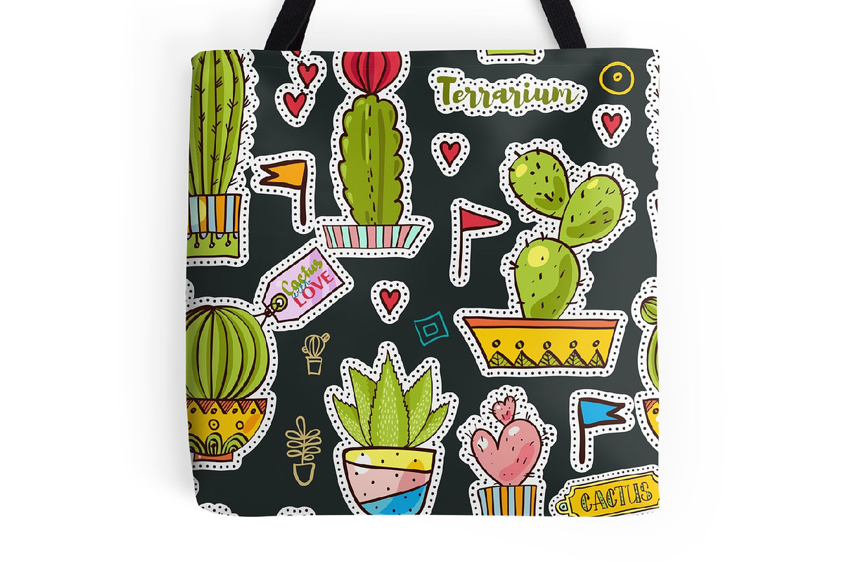 Set Fashion patches with cacti, an Illustration by KundolaArt (Photo 7 of 7)