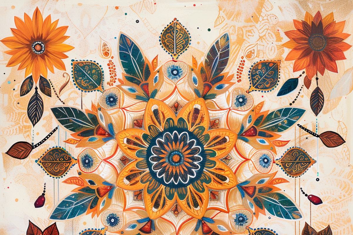 Bohemian Floral Mandalas, a Background Graphic by Printable Treasure (Photo 2 of 9)