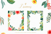 Sunny - Watercolor Floral Clipart, a Decorative Illustration by wulano (Thumbnail 3 of 6)