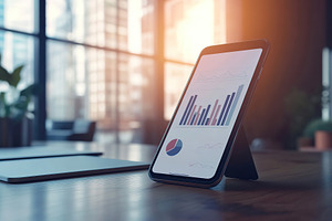 Smartphone screen with price graphs and candlestick charts, cryptocurrency, a Technology Photo by AlyaAnd