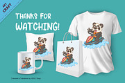 Cartoon Panda on Jet Ski. Animal Art, an Animal Illustration by KENO Mascots (Thumbnail 3 of 3)
