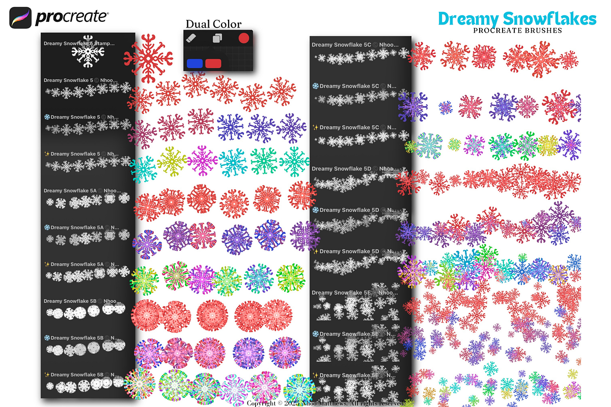 Procreate Dreamy Snowflakes Brushes, a Brush Add-On by Fashion Workshop Bkk (Photo 6 of 21)