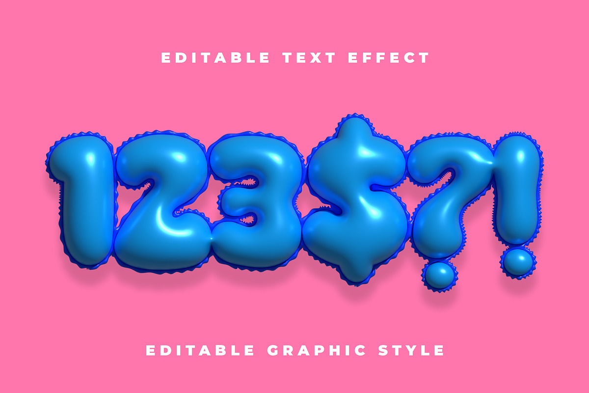 Balloon 3D Glossy Text Effect preview 2