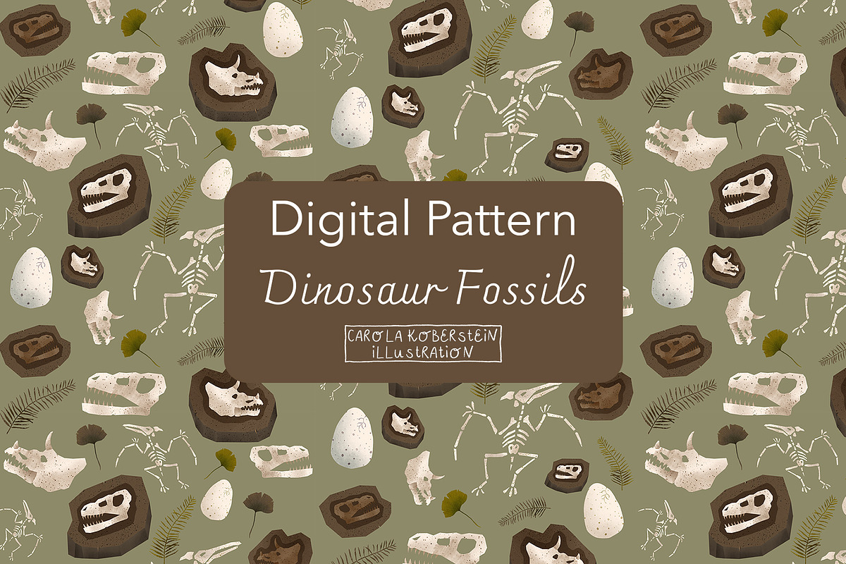 Dinosaur Fossils Pattern, a Pattern Graphic by koberstein (Photo 1 of 3)