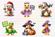 Spooky Pastel Chibi Goose PNG, an Illustration by CreationArt (Thumbnail 5 of 7)