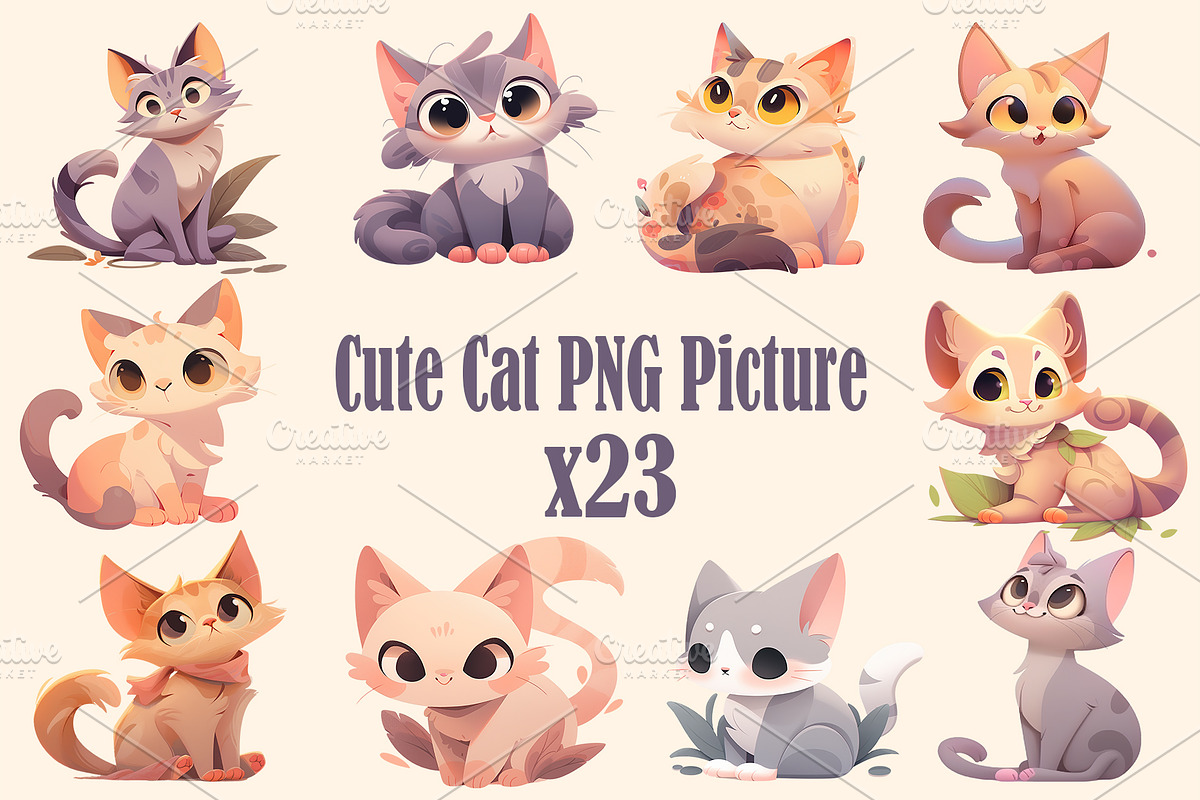 Cute animal collection 400 PNG, an Animal Illustration by DesignFolioHub (Photo 30 of 34)