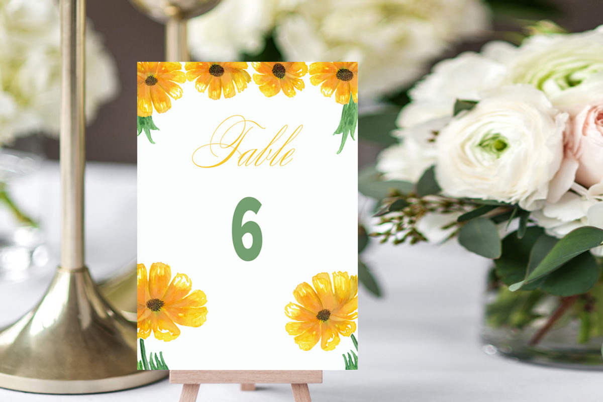 Sunflower Watercolor Wedding Suite, an Invitation Template by Love Design (Photo 7 of 12)