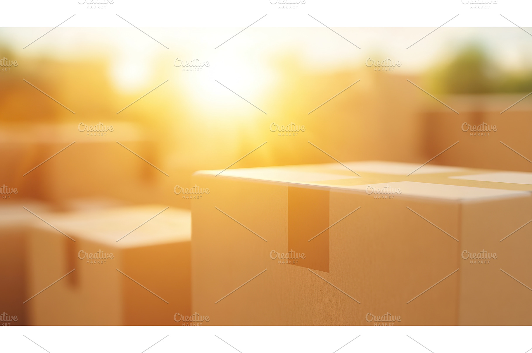 Cardboard boxes in sunlit, a Transportation Photo by Lermont51