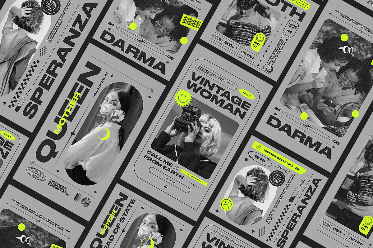 10 Retro Social Posts & Stories, a Websites & App Template by Parisa-Artstudio (Photo 5 of 5)
