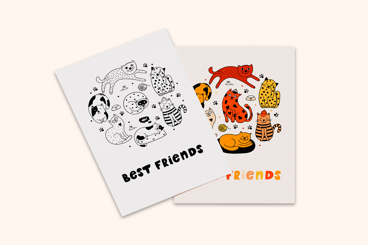 Cute cats and dogs!, an Animal Illustration by Alona Savchuk (Photo 10 of 12)