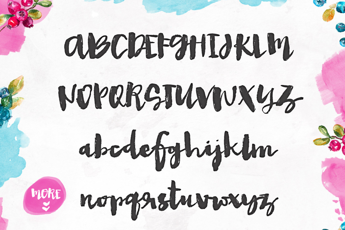 Snowberry - A Hand Painted Font preview 3