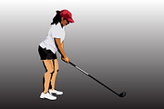 Woman playing golf, a Sport Illustration by Sumberpangan (Thumbnail 3 of 3)
