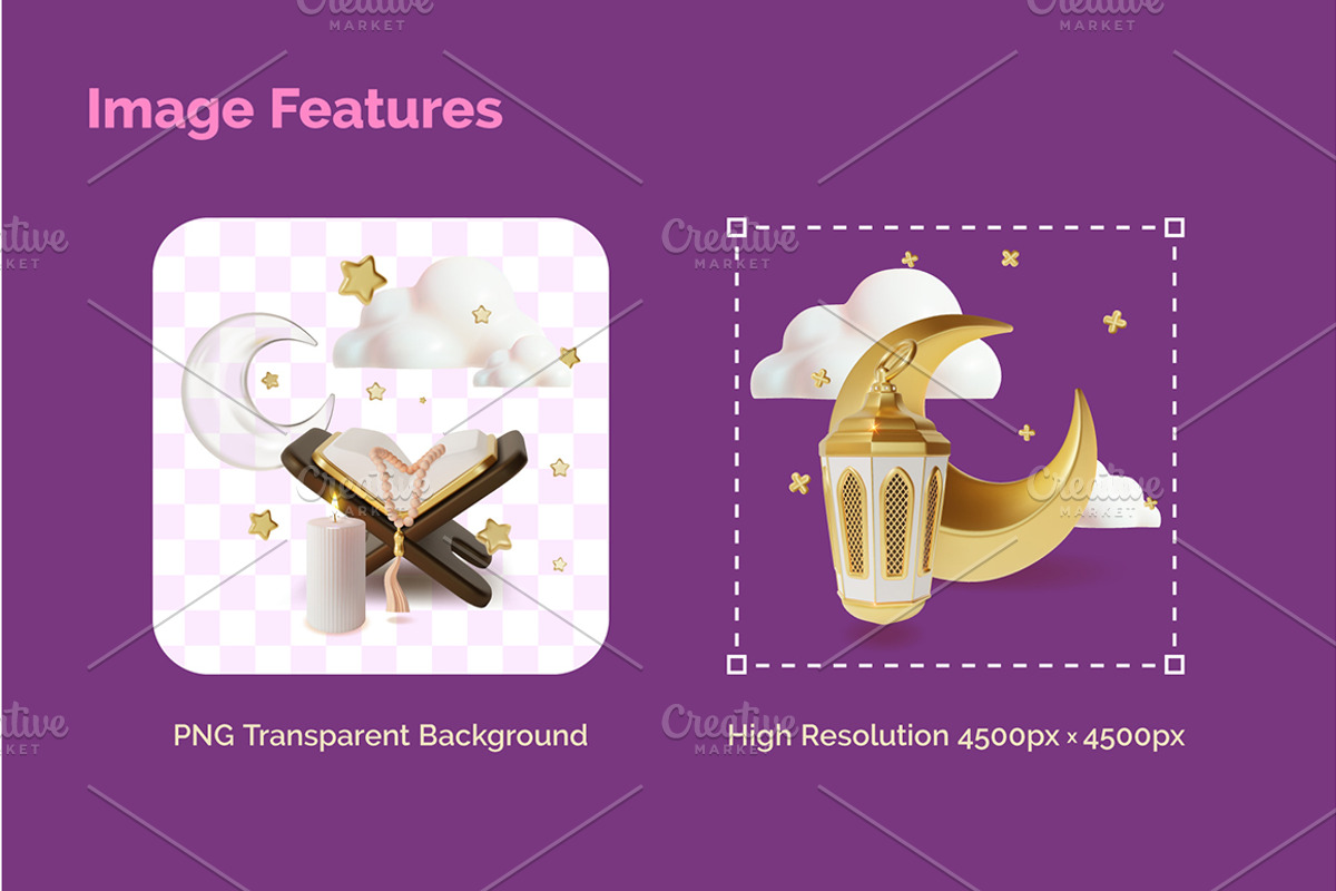 3d Ramadan Icons Set Vector, an Object 3D Model by 35lab (Photo 4 of 6)