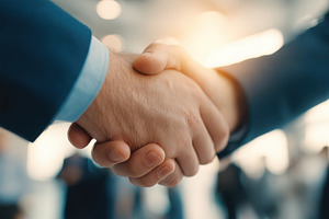 Business people shake hands for deal, a Photo by Beautiful things