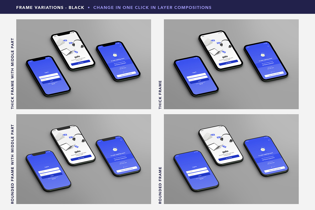 Isometric Phone Mockups, an iPhone Mockup by velvetmade.designs (Photo 7 of 17)