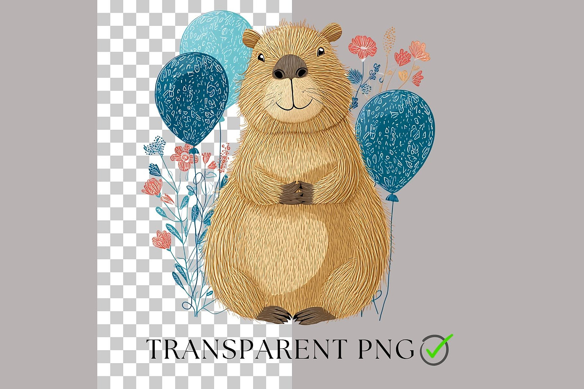 Cute Capybara Clipart Watercolor, an Animal Illustration by Nicole Branger Art (Photo 3 of 21)