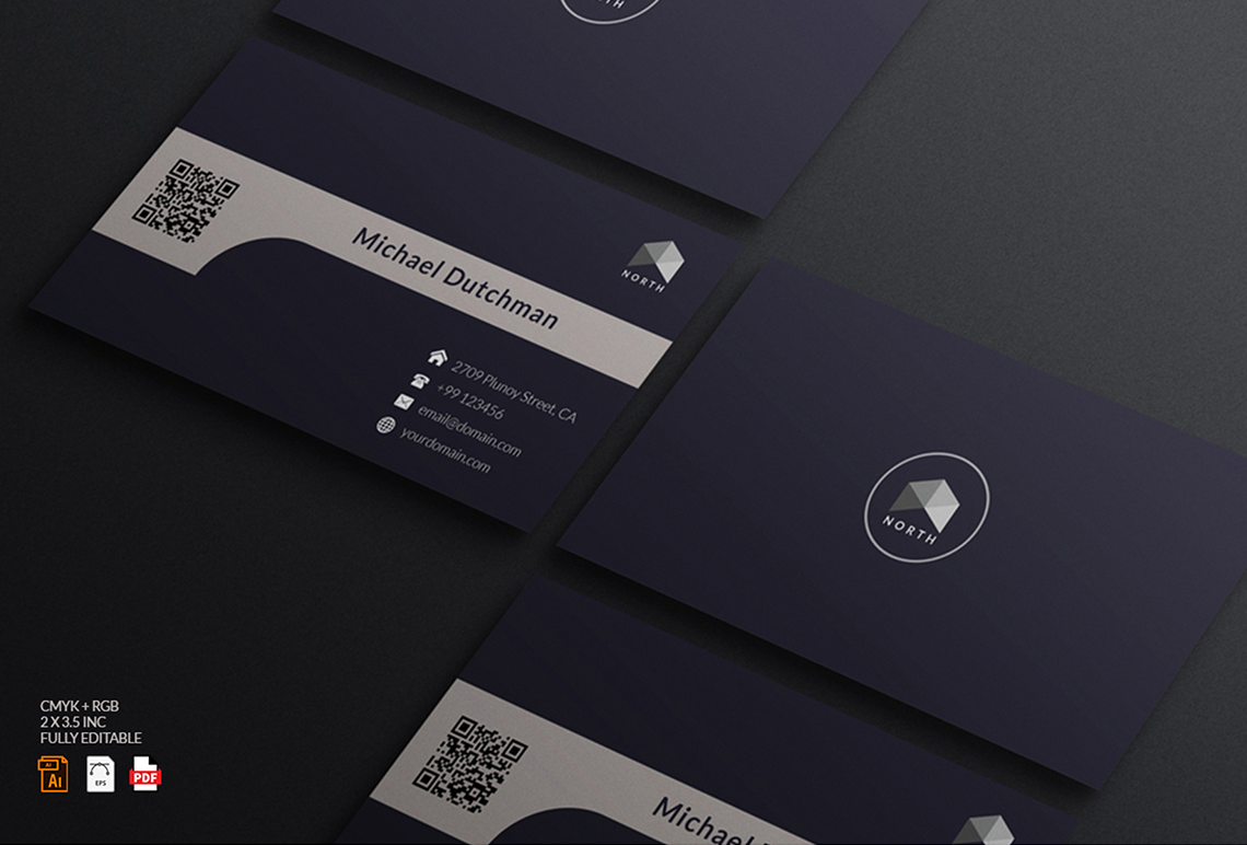 Horizontal Luxury Business Cards