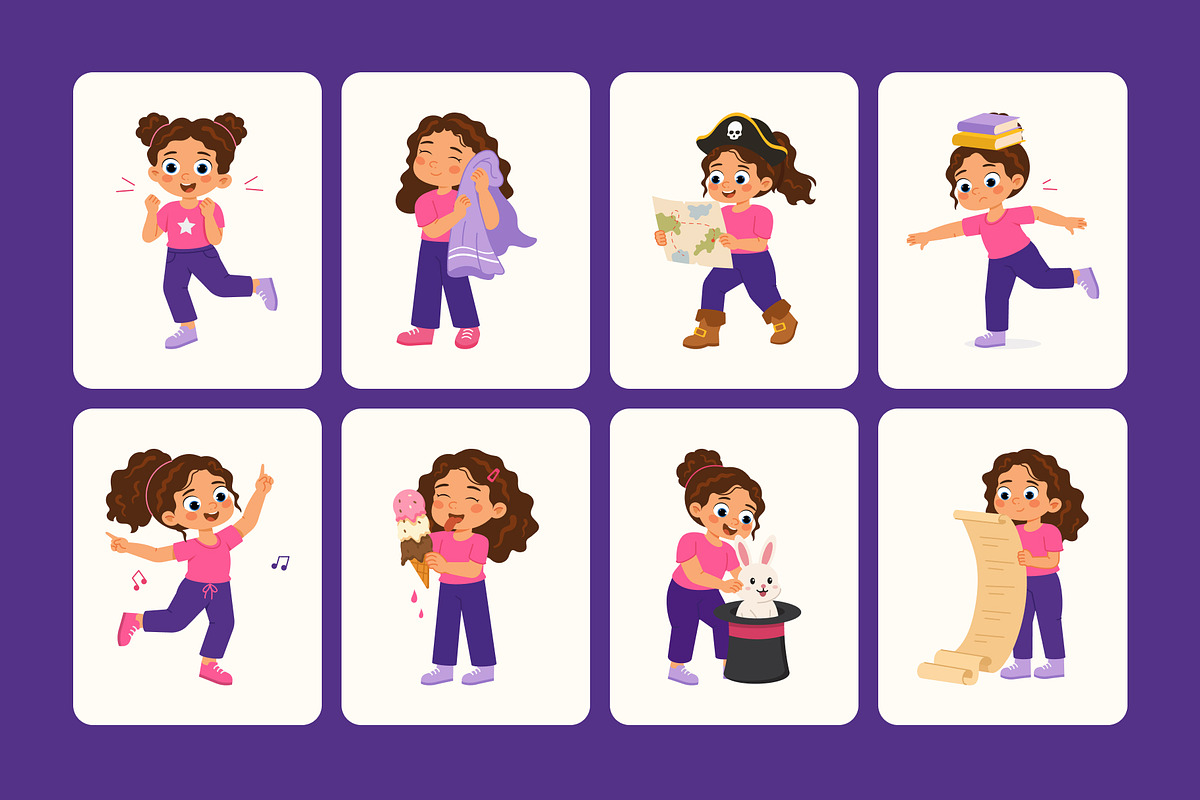 75 Animated Girl Flat Vector Icons, an Emoji Icon by Creative Stall (Photo 3 of 4)