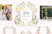 Floralia watercolor wedding crests, an Illustration by SunnyAfternoons (Thumbnail 5 of 14)