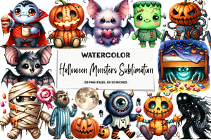 Halloween Monsters Sublimation, an Illustration by DreamArtGraphic