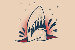 Shark traditional tattoo