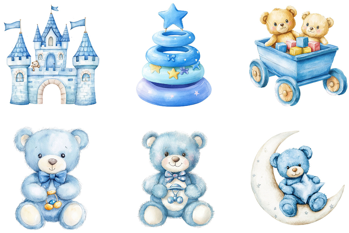 Baby Boy Blue Toys Clipart, a Seasonal Illustration by Designking (Photo 3 of 5)