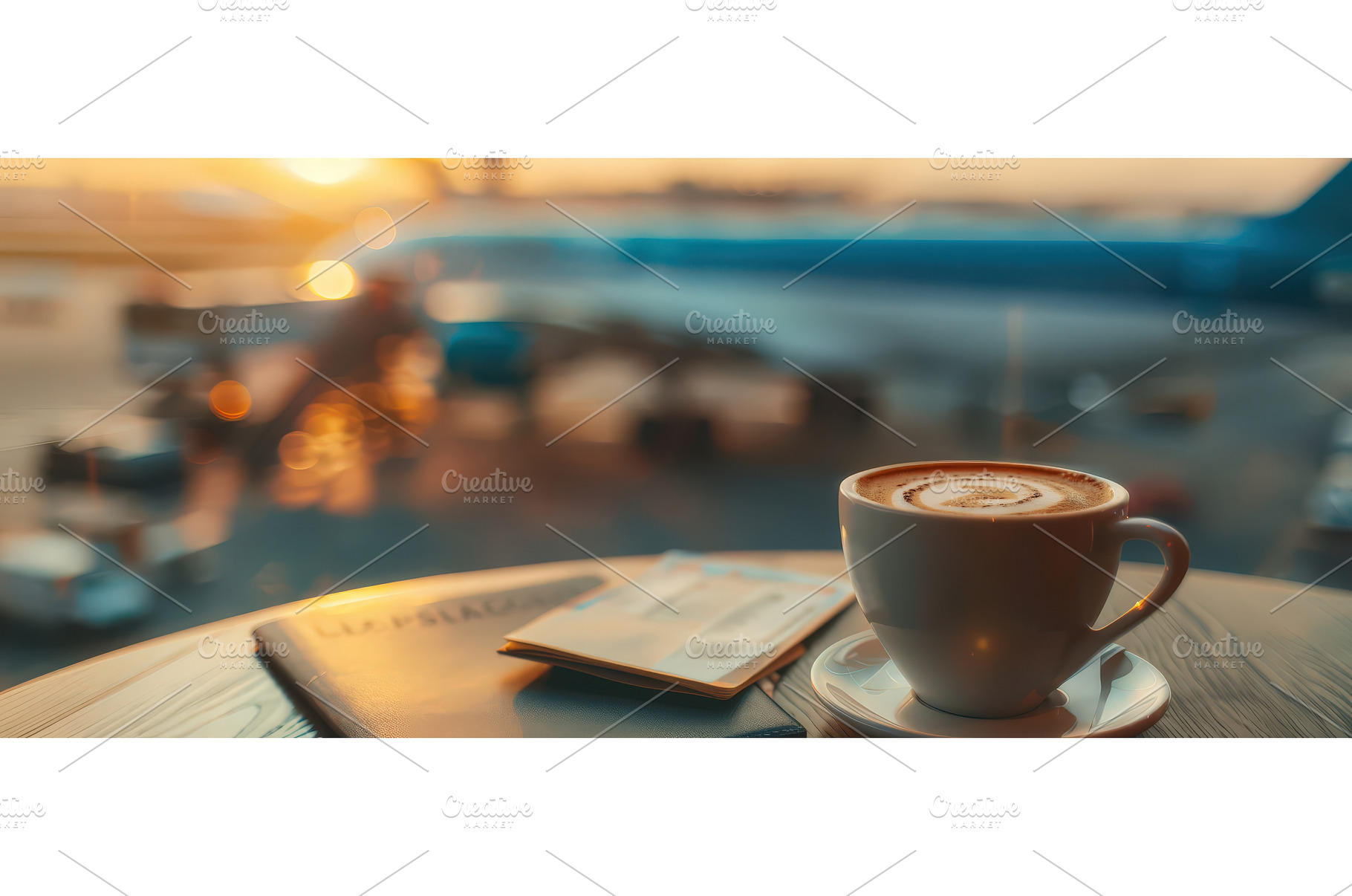 Travel concept with coffee, passport, a Transportation Photo by piter.goskov
