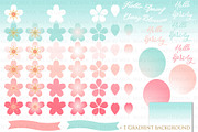 Cherry Blossom Flower Set, an Illustration by Mia's Graphic Design (Thumbnail 5 of 9)