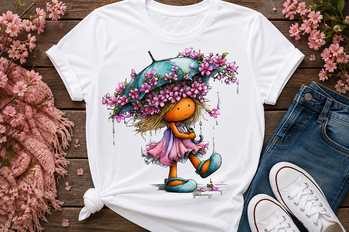 Pink Floral Girl Clipart, a Seasonal Illustration by CreationArt (Photo 6 of 7)