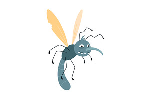Cartoon mosquito, funny character, an Animal Illustration by the8monkey