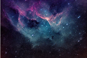 Night scene milky way in space, a Texture Illustration by Sergey Kotenev