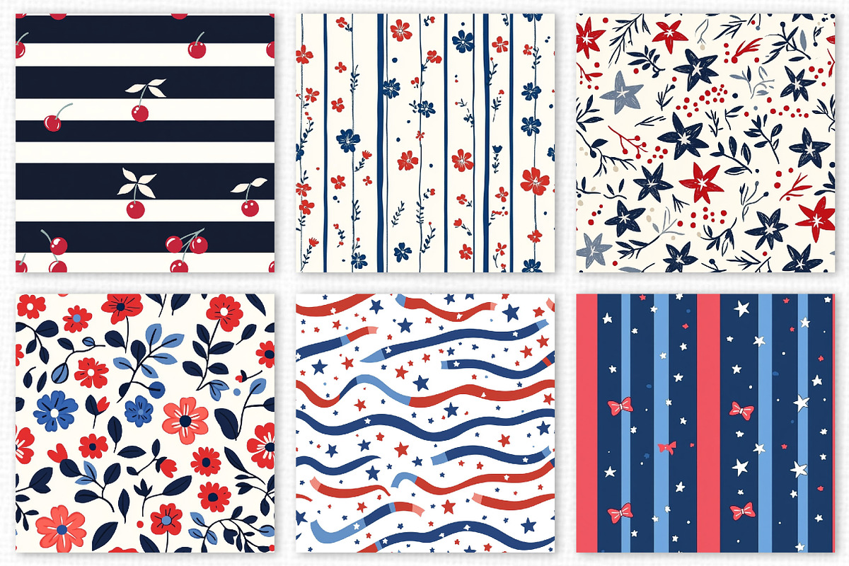 4th of July Patriotic Pattern Bundle, a Texture Illustration by Dream Creation (Photo 3 of 7)