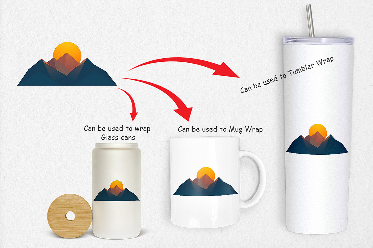 Sun over Mountains Clipart, a Graphic by Artnoy (Photo 4 of 5)