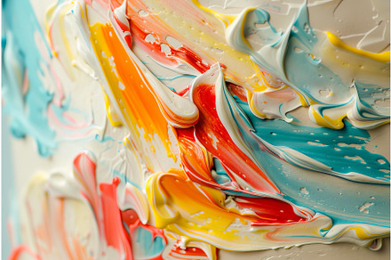 Colorful oil paint mixing together, an Illustration by Ylivdesign