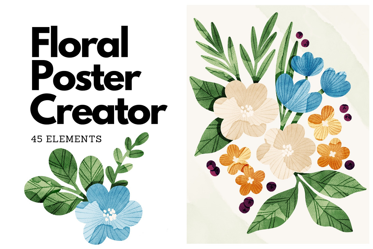 Floral Poster Creator, a Decorative Illustration by Helga Wigandt (Photo 1 of 6)