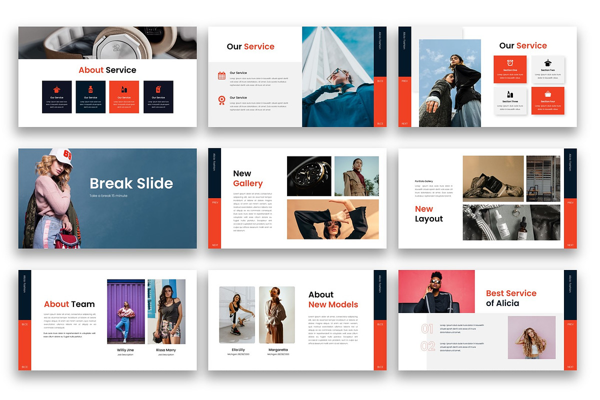 Alicia–Fashion Google Slide Template, a Presentation Template by kreatifreya (Photo 3 of 5)